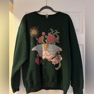 Moth Cottagecore oversized crewneck sweatshirt